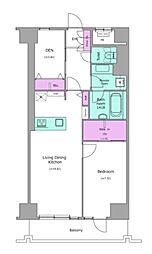 レジディア目白 2階1LDKの間取り