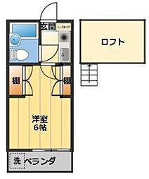 ジュネパレス津田沼第31 1階1Kの間取り