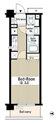 クラッサ中野 1Kの間取図画像