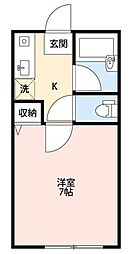 ウィリストン 1階1Kの間取り