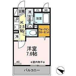 ダイヤモンドハイツ 1Kの間取図画像