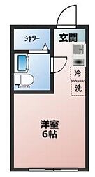 ジオ・ステージ春日町 1階ワンルームの間取り