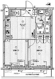 ルーブル東蒲田六番館 4階2DKの間取り