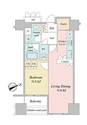 ウエストパークタワー池袋 1LDKの間取図画像