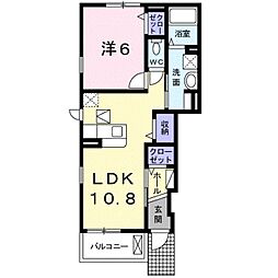 コルテーゼ　III 1階1LDKの間取り