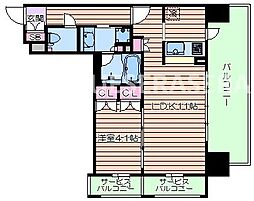 ザ・大阪レジデンス備後町 8階1LDKの間取り