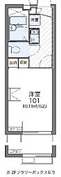レオパレスエクシブB 1Kの間取図画像