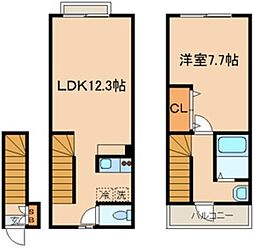東武伊勢崎線 曳舟駅 徒歩1分の賃貸アパート 2階1LDKの間取り