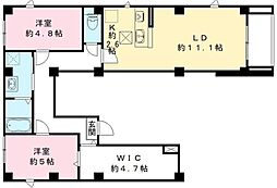 フォーリーフクローバー神楽坂 1階2LDKの間取り