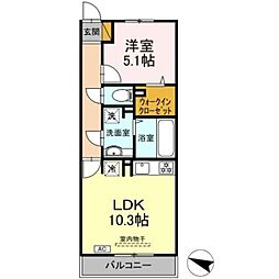 フォレスタレザイア 1LDKの間取図画像