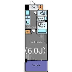 ハーモニーレジデンス武蔵小杉 3階1Kの間取り