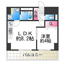 ＬＵＶＩＡＳ堺 4階1LDKの間取り