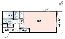 ヒルズ豊田 ワンルームの間取図画像