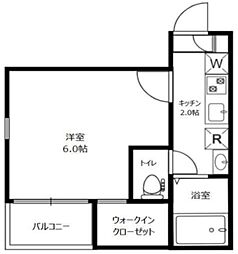 ルヴァンヴェール 3階1Kの間取り