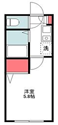 西武新宿線 鷺ノ宮駅 徒歩11分の賃貸アパート 2階1Kの間取り