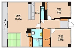 クレストフォルム市川南グランステージ 2LDKの間取図画像