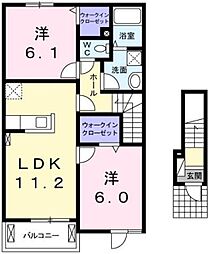 ブラン-メゾン 2LDKの間取図画像