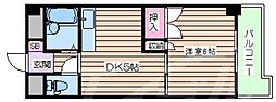 ローズコーポ天満東 1DKの間取図画像