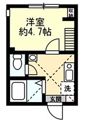 グレースコート西横浜 1階1Kの間取り