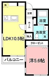 ビエネスタ南台 1LDKの間取図画像