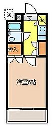 シティパレス八幡2 1Kの間取図画像