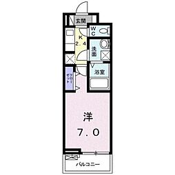 ベルヴィラ 1Kの間取図画像