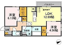 メゾンエール 2LDKの間取図画像