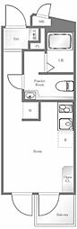 オーベル早稲田 ワンルームの間取図画像