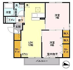 ディアコート 2LDKの間取図画像