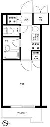 ルーブル武蔵小杉参番館 1Kの間取図画像