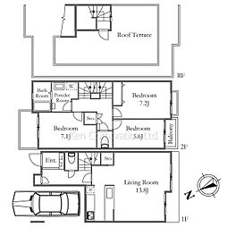 浜田山タウンホーム2 3LDKの間取図画像