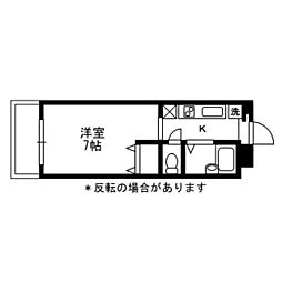 ヴァン・デ・エピ 1階1Kの間取り