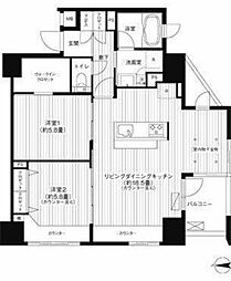 レジェンダリーコート赤羽 9階2LDKの間取り
