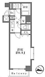 グランド・ガーラ西麻布 1Kの間取図画像