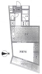 クォーレ東館 1DKの間取図画像