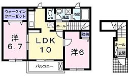 シャンド.ソレイユ 2LDKの間取図画像