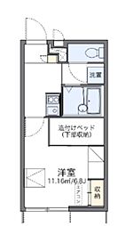 レオパレスさくら 1Kの間取図画像