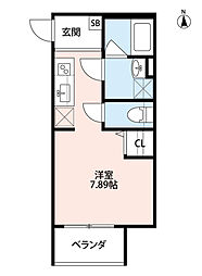 ASSO鴻池 1Kの間取図画像