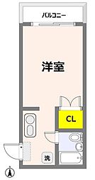 シーガル山手 ワンルームの間取図画像