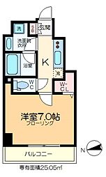 ザ・パーククロス門前仲町 1Kの間取図画像