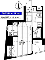 ステージファースト方南町アジールコート 4階ワンルームの間取り