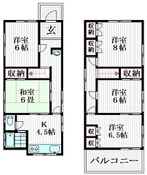花輪貸家 1階5Kの間取り