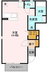 京成本線 京成八幡駅 徒歩22分の賃貸アパート 1階ワンルームの間取り
