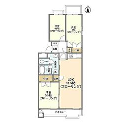 もみの木台フラット 3LDKの間取図画像