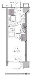 エースタンダード芝浦 8階1Kの間取り