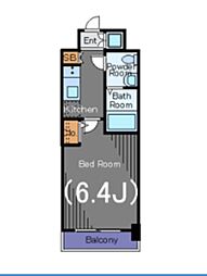 プレール・ドゥーク品川仙台坂 3階1Kの間取り