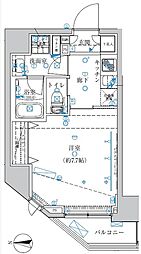ヴァースクレイシア両国レジェール 1Kの間取図画像