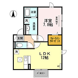 セジュール梅の木 1LDKの間取図画像