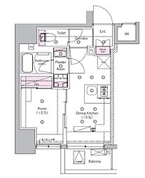 シーフォルム板橋3 7階1DKの間取り