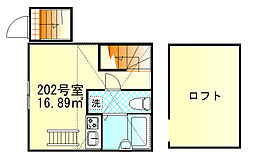 パークコート羽田 ワンルームの間取図画像